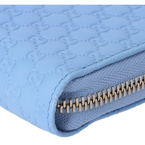 GUCCI Micro Guccissima Long Wallet 449391 Light Blue Leather - Picture 5 of 7